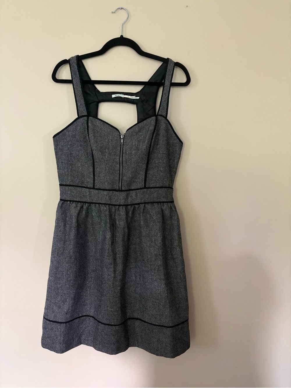 kimchi blue Anthropologie Dress size 10 silver black metallic sweetheart Party